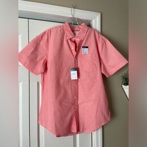 NWT Croft & Barrow Easy-Care Button Down Shirt Pink Short Sleeve | Men’s M